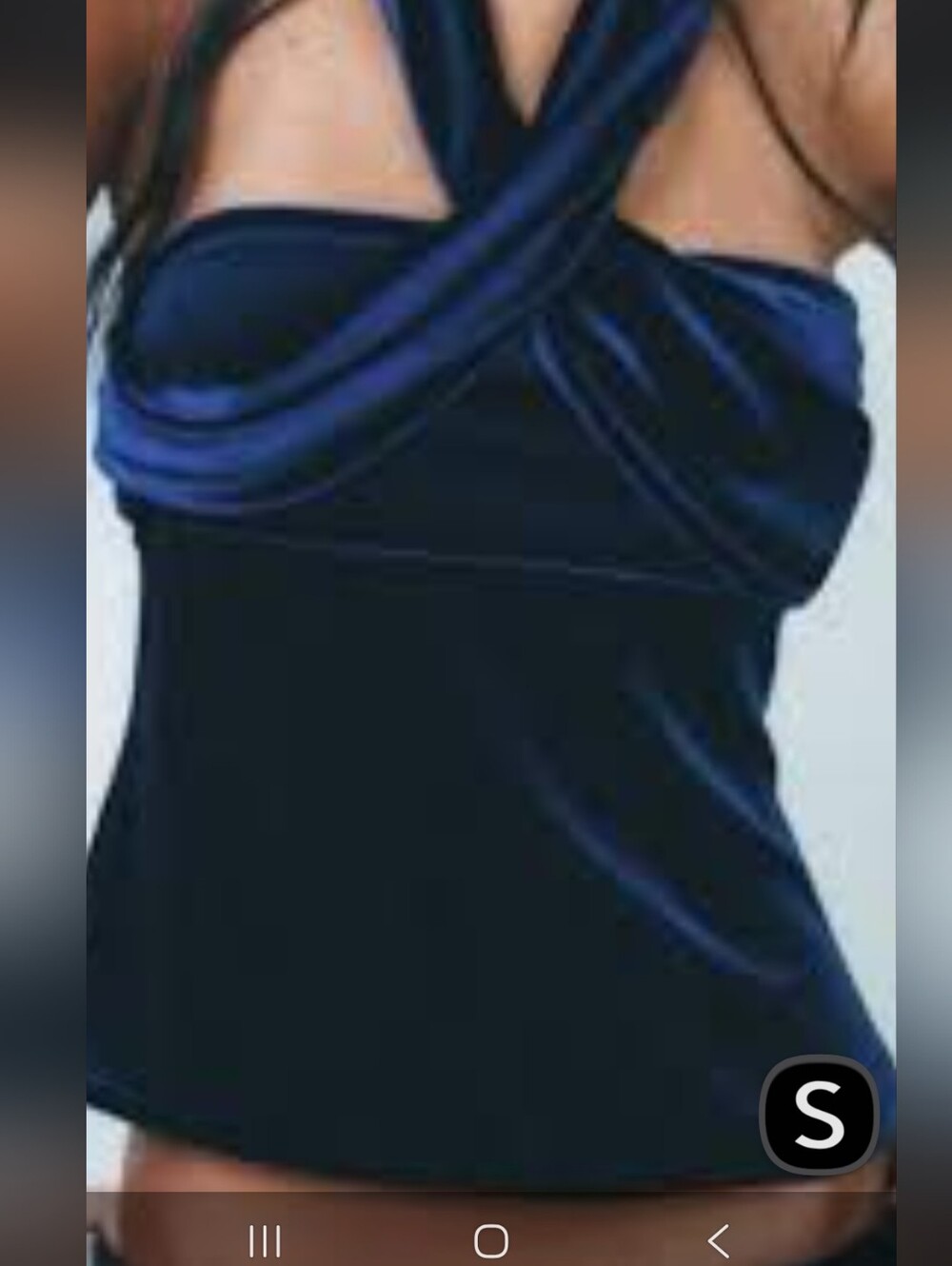 Zara Navy Blue Strapless Cross-Front Dress
